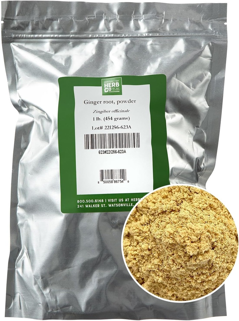 MONTEREY BAY HERB CO. Ginger Root Powder ← Pungent Spice  Add to Foods ← Uso en Bath Soaks " Body Scrubs (1 Pound, Powder)