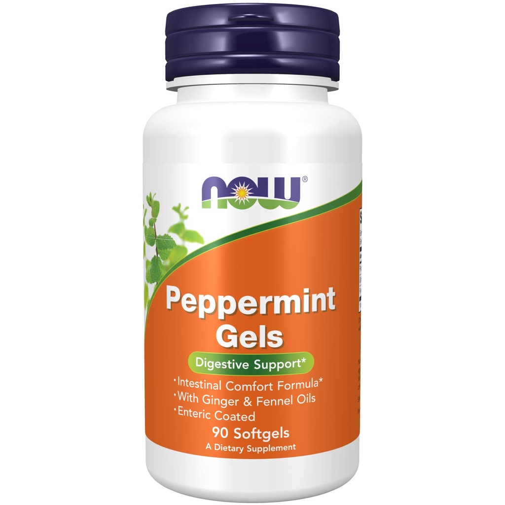 AHORA Suplementos de alimentos, geles de menta con aceites de hinojo, cocidos índicos, soporte digestivo*, 90 Softgels