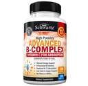 Complejo de vitamina B con vitamina C para la absorción máxima - Metilcobalamina b12 &amp; Folate Folic Acid Suplemento - B1 B2 B3 B5 B7 B9 para la energía inmune &amp; Nervous System Support - Non-GMO, 120 cuentan