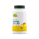 Nutrición fresca Vitamina Vegana D3 + Cápsulas K2 - 5000 UI D3 + 100mcg K2 como MK-7 para la absorción óptima - Salud inmune, salud ósea, mood - no GMO - 90 cápsulas, 3 meses de suministro