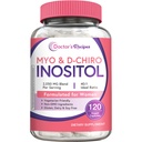 Recetas del médico Suplemento de Inositol, Myo-Inositol & D-Chiro Inositol Capsules 2050mg por ser, Ideal 40:1 Blend, Saldo hormonal para las mujeres, Función Ovárica " Apoyo a la fertilidad, 120 caps. Vegan