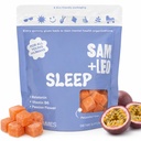 SAM+LEO Gummies de sueño para niños &amp; adolescentes con Melatonina, Pasión Flor &amp; Vitamina B6 - Gentle Sleep Aid Gummies for Restful Sleep ← Natural, Drug Free, Vegan & Gluten Free, Passion Fruit Flavor (60 ct)