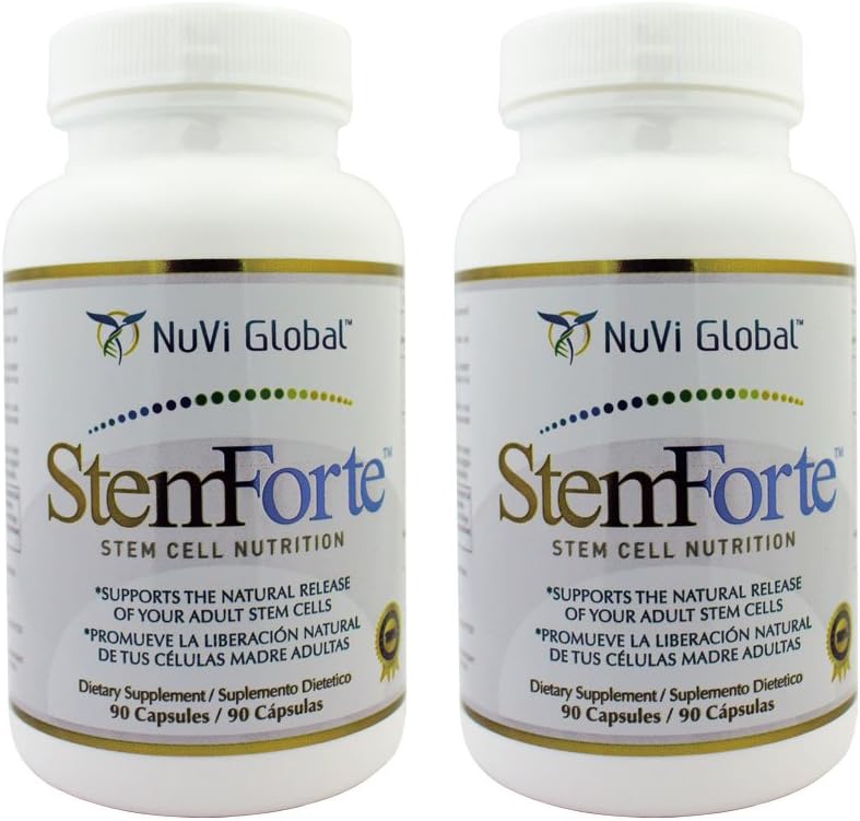 Más Stem Cell Suplementos Nutricionales para Hombres, Mujeres - Dos Botellas - Advanced Stem Cell and Telomere Activity Support - Promueve la liberación natural de Stem Cell, Aumentar la energía, Focus, Mood