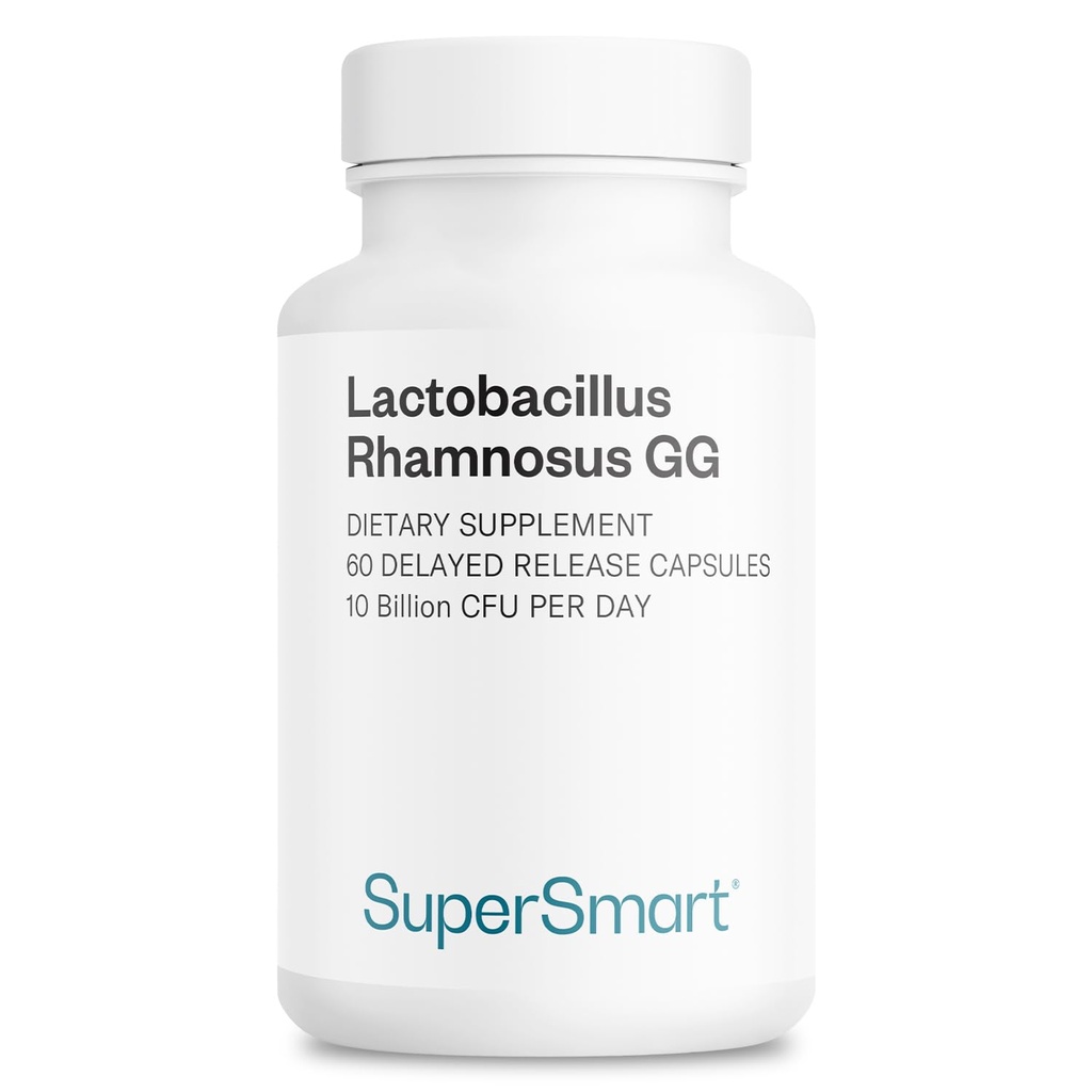 Supersmart Lactobacillus Rhamnosus GG 10 Billones CFU por día (LGG Probiotic with Inulin) - L. Rhamnosus Suplemento Silencio No GMO &amp; Gluten Gratis - 60 cápsulas DR