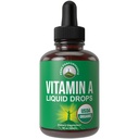 USDA Organic Vitamin A Liquid Drops Suplemento. Alta Biodisponibilidad Vegana para la salud de los ojos, la piel y el hueso. para adultos, hombres, mujeres, niños. Orgánica VIT Un Retinil de aceite Palmitate. Gluten Free, Zero Sugar