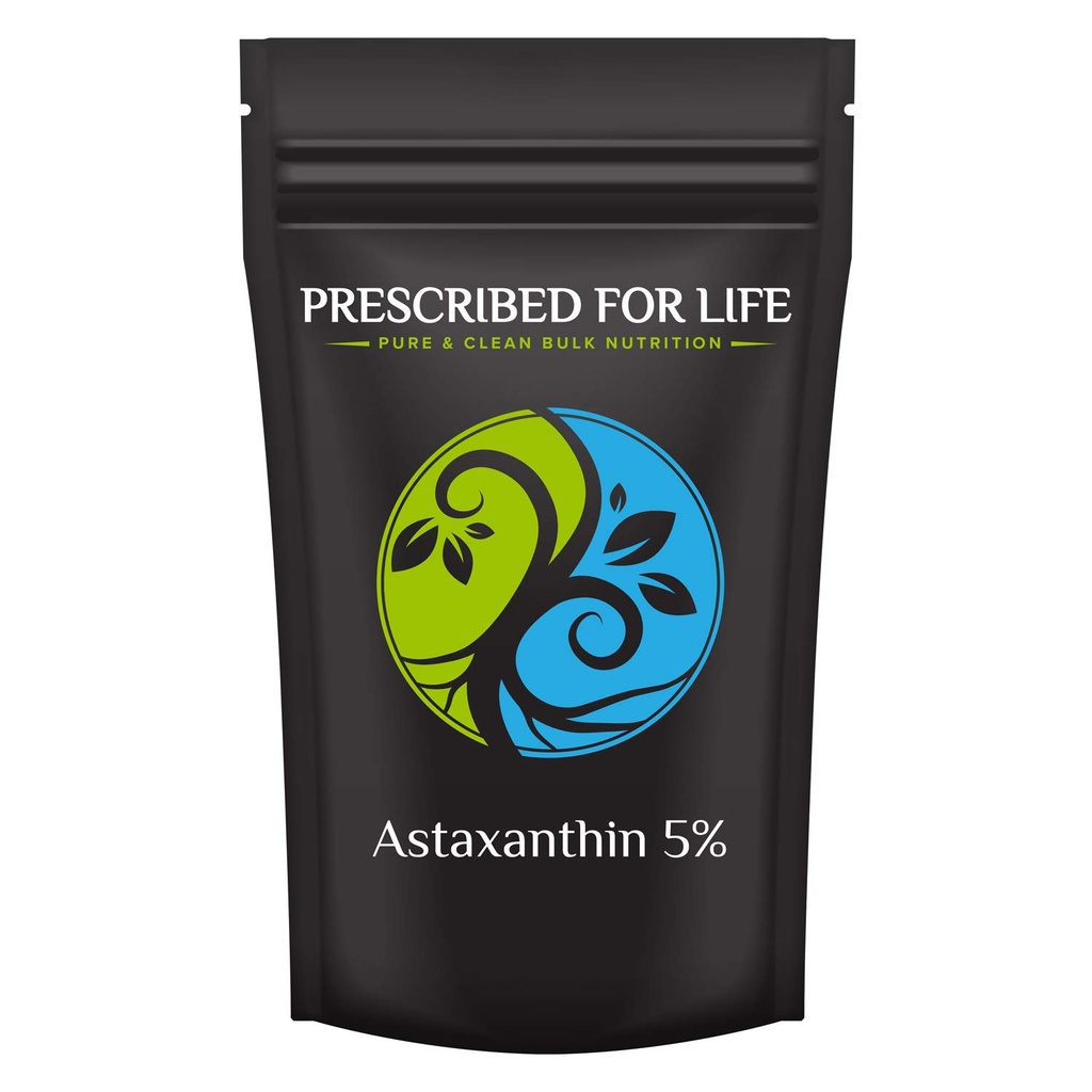 Prescrito para la vida Astaxanthin, Natural 5% Astaxanthin Powder Suplemento Hecho de Algas Rojas (2oz / 56g)