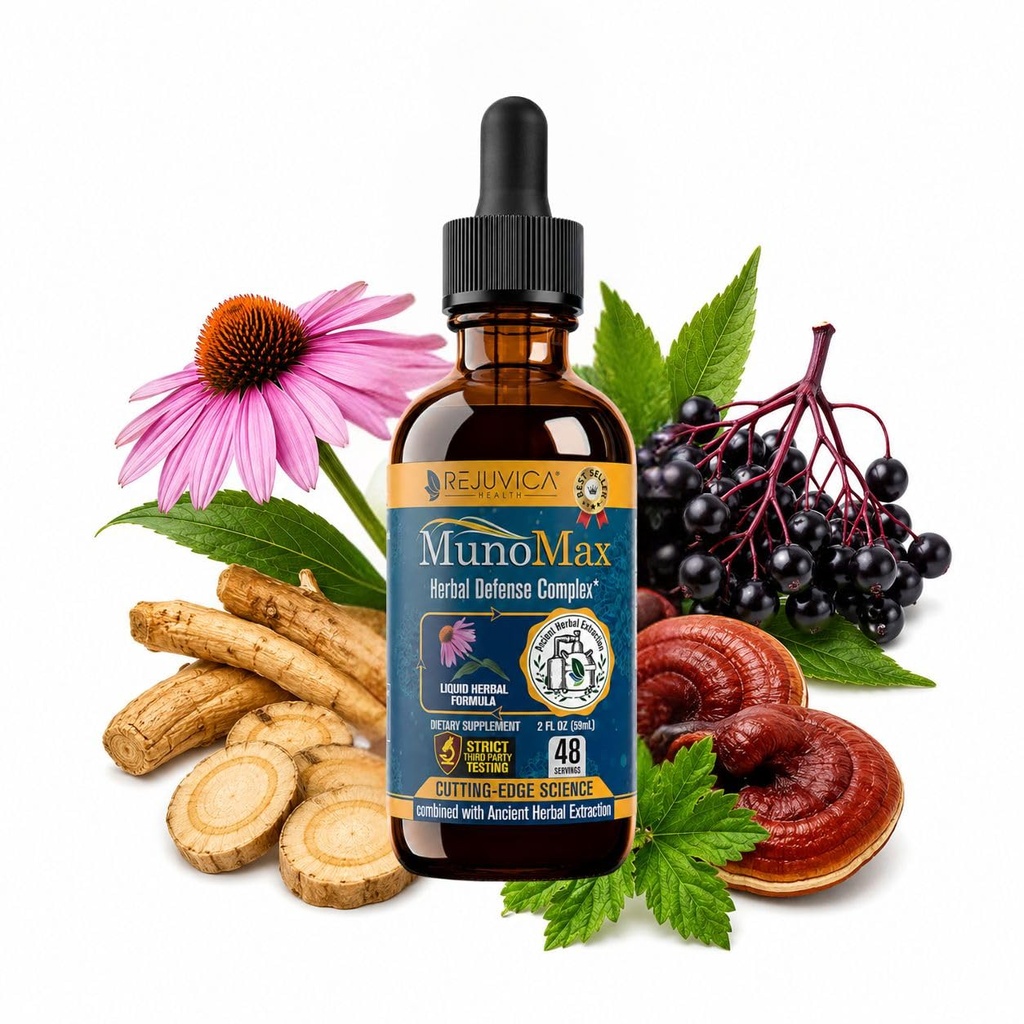 MunoMax - Advanced Immune Support Supplement - Liquid Delivery for Better Absorption - Echinacea, Astragalus, Reishi, Goldenseal, Elderberry &amp; More!