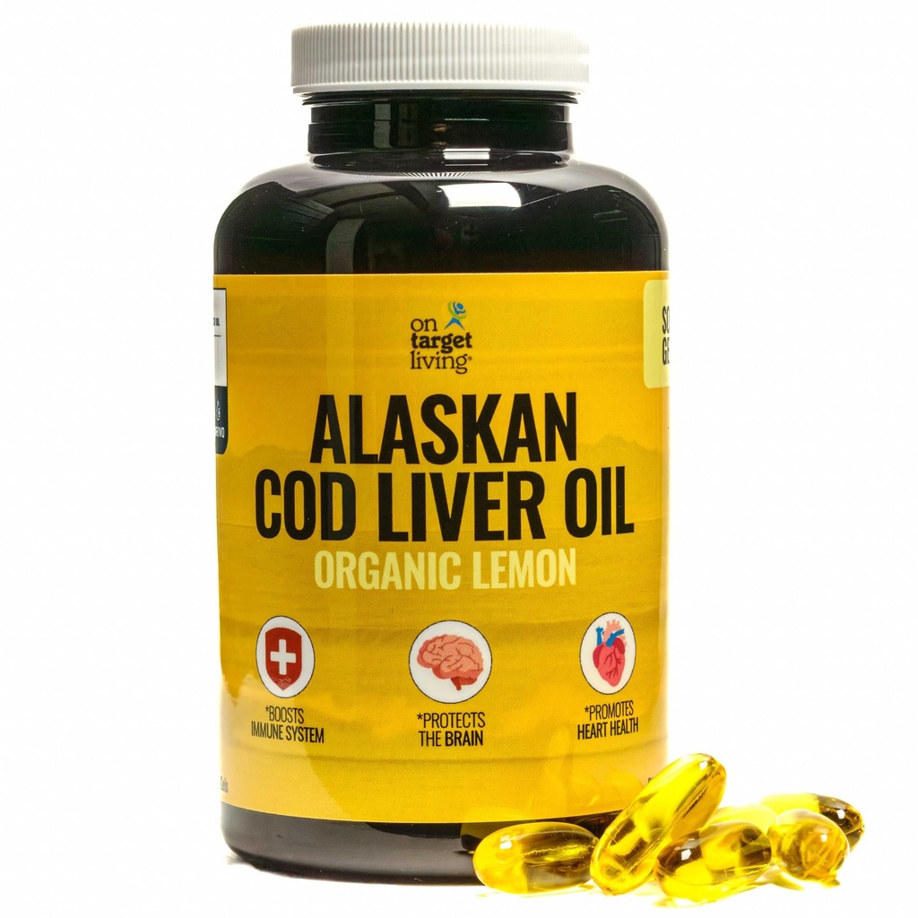 On Target Living Alaskan Cod Liver Oil 120 Soft Gels ← Línea Atrapada en los EE.UU.