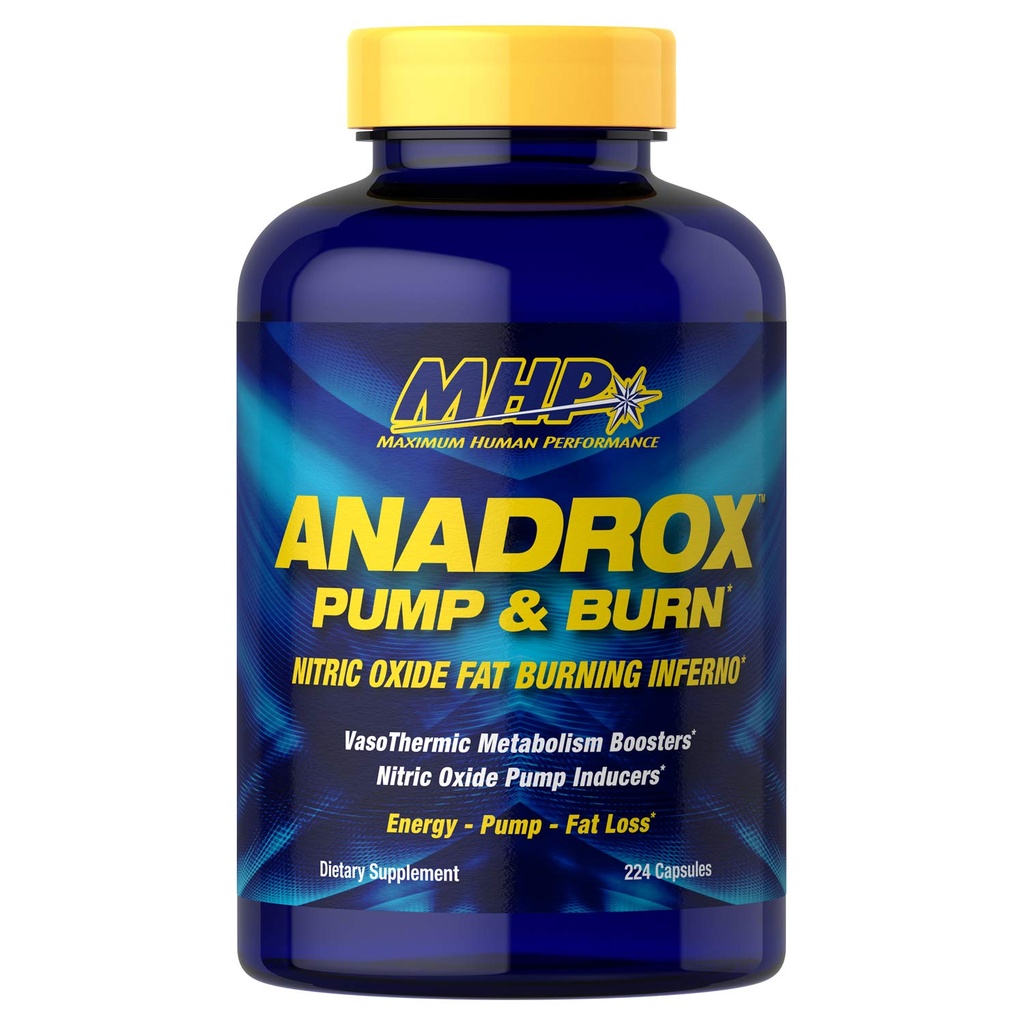 Bomba de anadrox MHP " Burn, Nitric Oxide Fat Burning Inferno, 224 cápsulas