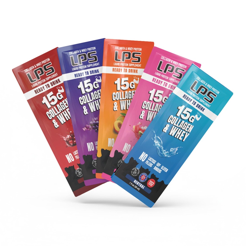 Diseños Nutricionales LPS LPS Láquico &amp; Whey Protein Suplemento - Bebida no GMO, libre de azúcar - promueve la piel sana y el pelo para hombres &amp; mujeres, servidumbre individual (Variety Box, 30)