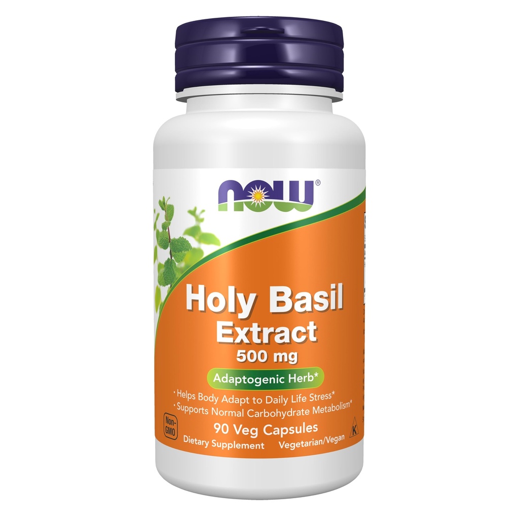 AHORA Alimentos Suplementos, Santo Basil Extracto 500 mg (Holy Basil es una planta sagrada en Ayurveda), 90 Veg Capsules
