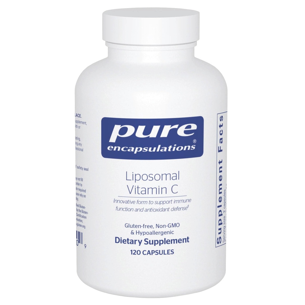 Encapsulaciones puras Vitamina Liposómica C - Suplemento de Apoyo Inmunitario* - Nourishment Antioxidante - Vitamina Diaria - No GMO &amp; Gluten Gratis - 120 cápsulas