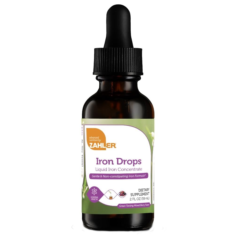 Zahler Iron Drops, Concentrado líquido, Fórmula de Hierro suave y no especificante, 2 Fl OZ