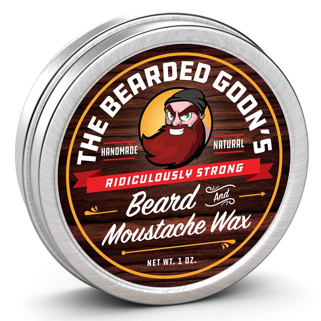 Ridiculosamente fuerte bigote y cera de barba para los hombres ← Todo el día control de estilo para el cabello facial Tame  All Natural Handlebar Moustache Wax - 1oz (30ml)