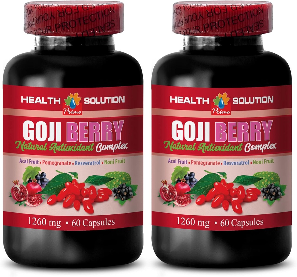 Cerebro y Memory Power Boost - Goji Berry - Natural ANTIOXIDANT Complex, Immune Support, Noni Supplement Pills, Mangosteen Extract, acai Berry, superfruit Complex, Energy Booster, 2 Bottles 120 Caps