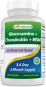 Best Naturals Glucosamine Chondroitin y MSM (No-GMO) - Promueve la salud conjunta - 180 Conde