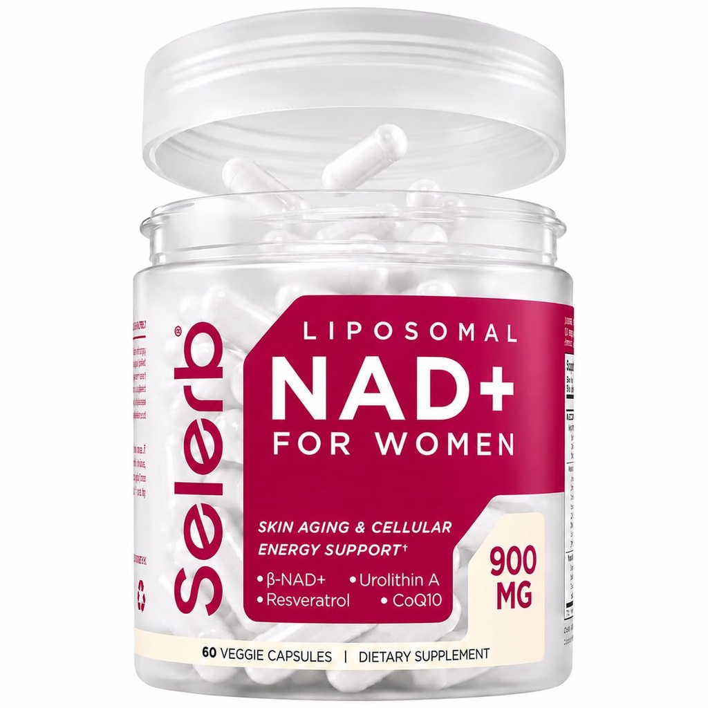 NAD+ Suplemento de la Mujer - NMN Alternativa con β-NAD+, Trans-Resveratrol, CoQ10, D-Ribose - Promueve la renovación celular, la energía y la salud de la piel radiante - 60 cápsulas avanzada