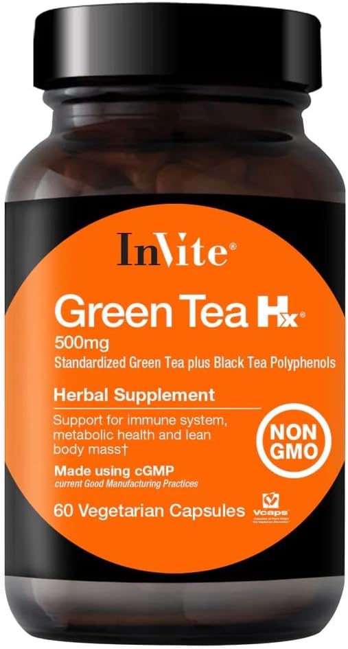 Invitar Salud - Green Tea Hx - Standarized Green Tea Plus Black Tea Polyphenols - 60 cápsulas vegetarianas - 30 Day Supply (2-Pack)
