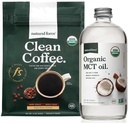 Natural Force Organic Dark Roast Clean Coffee + Organic MCT Oil Bundle – 100% Pure Coconut MCTs & Mold & Mycotoxin Free Coffee – Non-GMO, Keto, Paleo y Vegan - 12 Oz y 16 Oz