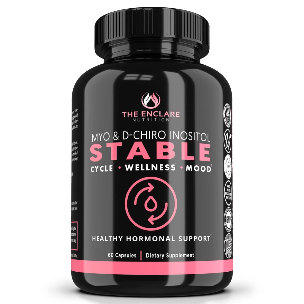 THE ENCLARE NUTRITION Myo-inositol, D-Chiro Inositol Capsules (Optimal 40:1 Ratio) ← Fertilidad, Natural PCOS Suplementos para Mujeres, Equilibrio hormonal, Apoyo Ovárico Saludable