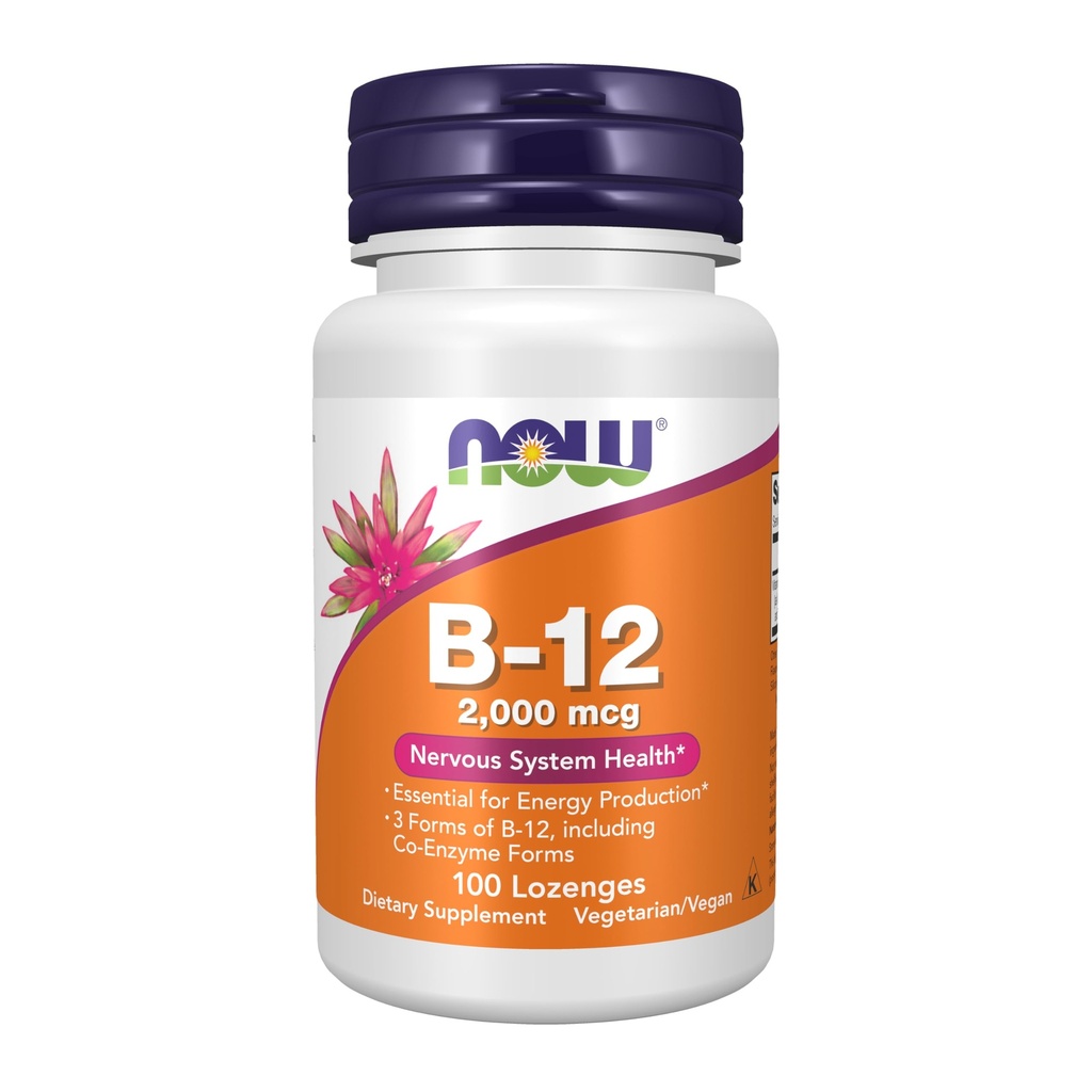 AHORA Suplementos de alimentos, B-12 2.000 mcg, producción de energía*, salud del sistema nervioso*, 100 préstamos