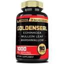 Cápsula de raíz de Goldenseal con Echinacea, hoja de Mullein, Plantain &amp; Más - 90 Cápsulas de verduras - 7in1 Apoyo Sistema de inmunodeficiencia, Salud Digestiva, Respiración de Smooth y Manejo del Cuerpo