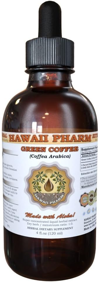 Extracto líquido de café verde, café verde (Coffea Arabica) Bean Powder Tintura Suplemento 4 oz