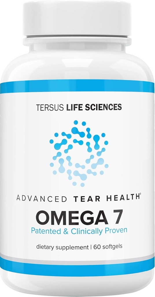Cardia 7: Tear Health - 60 Conde - Advanced Dry Eye - Omega7 Natural - Asistencias con el ojo seco, la calidad del oído y calma la irritación