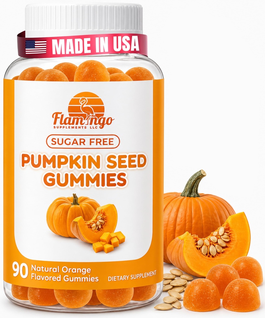 Pumpkin Seed Oil Gummies sin azúcar naturalmente saboreado- Pumpkin aceite de semilla para el crecimiento del cabello, vejiga, Urinary Tract Support, Young Skin Supplement - Vegan, Halal Pumpkin Seed Extract- 90 Count