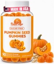 Pumpkin Seed Oil Gummies sin azúcar naturalmente saboreado- Pumpkin aceite de semilla para el crecimiento del cabello, vejiga, Urinary Tract Support, Young Skin Supplement - Vegan, Halal Pumpkin Seed Extract- 90 Count