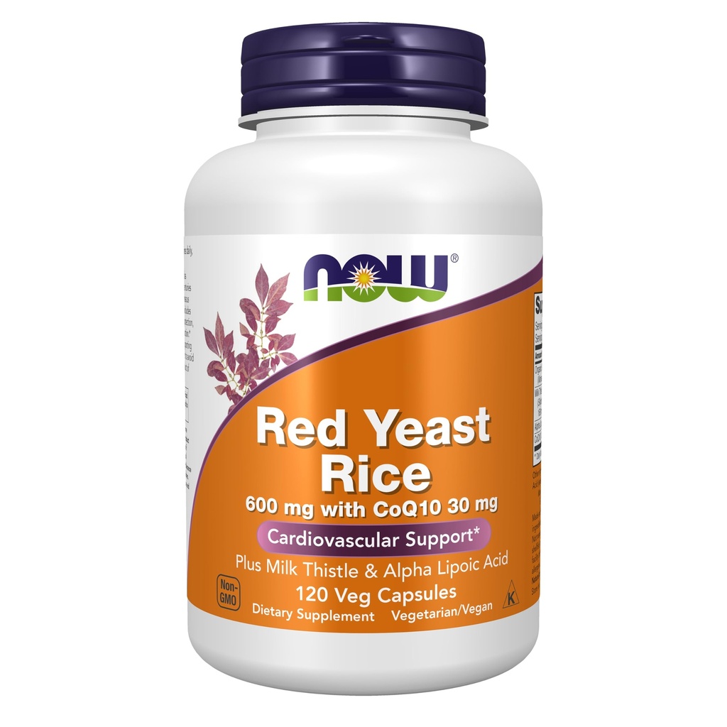 AHORA Suplementos de alimentos, arroz de levadura roja con CoQ10, más cardo de leche & ácido lipoico alfa, 120 cápsulas de veg