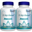 15 Day Cleanse, Gut y Colon Support, Advanced 15 Day Gut Cleanse Detox for Women &amp; Men with Senna, Cascara Sagrada " Psyllium Husk, Non-GMO, 30 Capsules