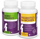 Intima Rose Combo Pack! Flora Bloom Probiotics for Women (One Bottle) and Boric Balance Boric Acid (One Bottle) 2 Pack