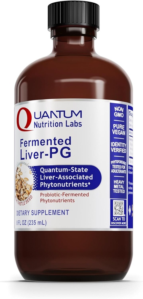 QNL Fermented Liver-PG - Vegan Liver Aid Supplement - Contains Organic Turmeric &amp; Milk Thistle - Liver Support Supplement for Women &amp; Men - 8 fl oz