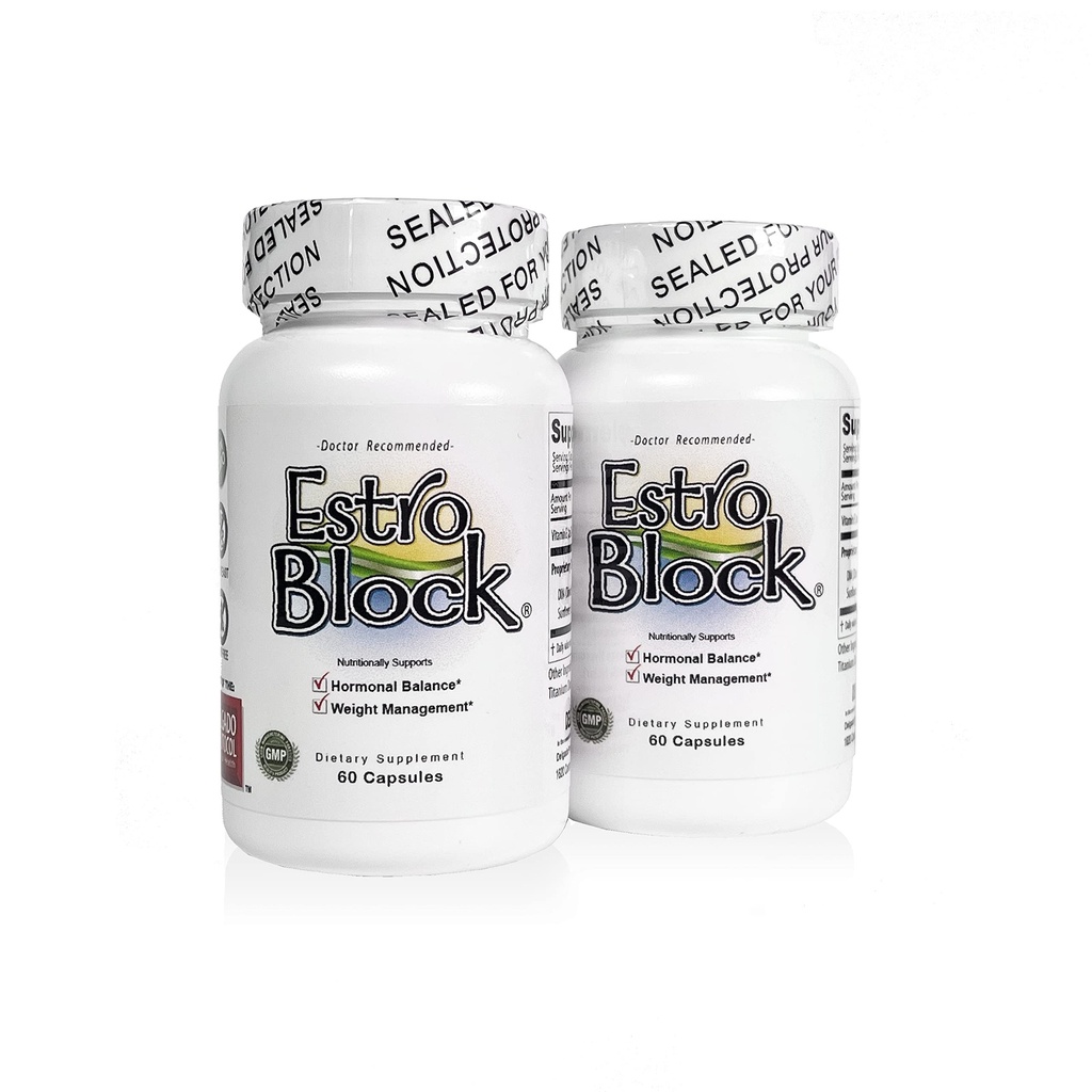 Estroblock - 2-Pack 120 Capsules Total - DIM & Indole 3-Carbinol for Natural Hormonal Balance, Acne - Anti Toxic Estrogen Aromatase Inhibitor Blocker. Vegan,Soy-Free, Dairy-Free, Non-GMO (2)