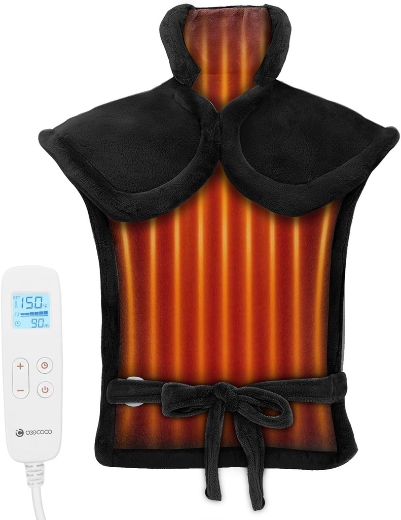 FSA Eligible sólo artículos Lista de calefacción Pad, CooCo HSA Store Eligible Calor para los muelles y hombros y espalda, Gran aglomerado w / 6 Ajustes de calor, Auto-Off