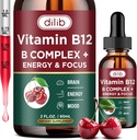 Vitamina B12 Complejo 5000 mcg ANTE Vegan B12 Suplemento sublingual Ø Metilcobalamina w/Folate, Biotina, Vitamina C, B3, B5, B6, " B8 para la energía duradera y el metabolismo saludable, 2 fl. oz.