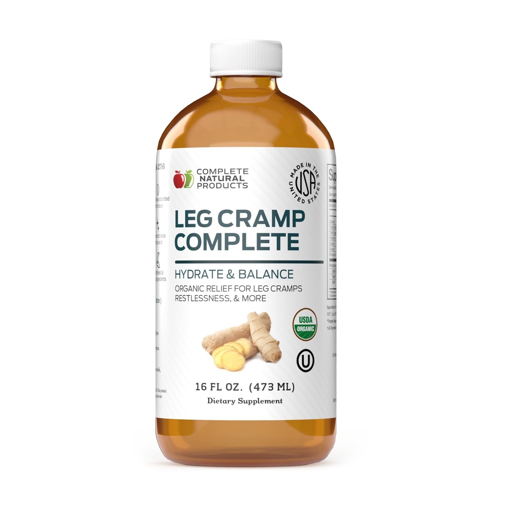 Leg Cramp Complete 16oz - Natural Liquid Organic Amish Muscle, Foot & Leg Cramp Remedy Relief, Vitamina, &amp; Suplemento