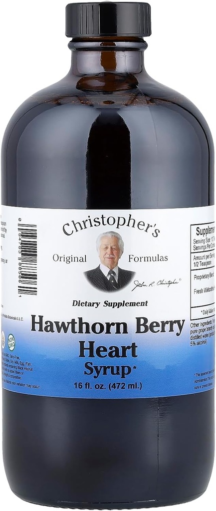 Christopher's Original Fórmulas Hawthorn Berry Heart Syrup - 16 fl oz TEN Natural Herbal Blend for General Wellness