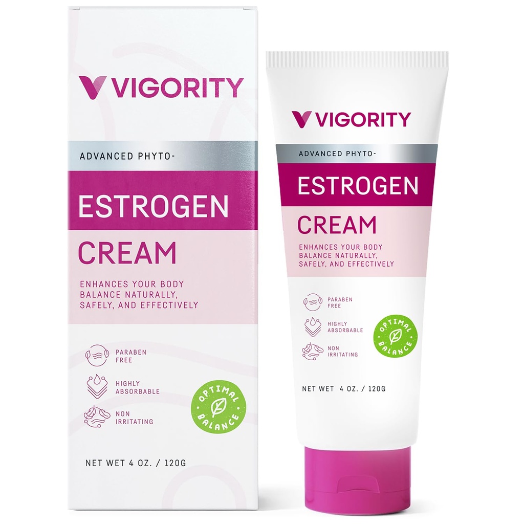Crema de estrógeno para las mujeres, Bioidentical natural, Hot Flashes Menopause Relief, Crema de estrógeno con Yam salvaje, Ciclo menstrual &amp; Body Balance Support, Ayuda a reducir los flashes calientes, libre de paraben, Vegan, 3-Month Supply(4 Oz)