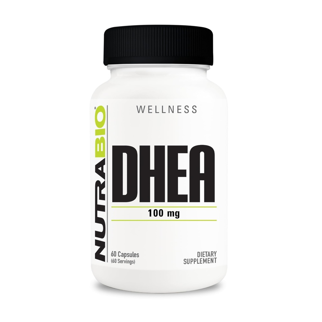 NutraBio DHEA Suplemento- para Hombres y Mujeres- DHEA (100 mg) 60 cápsulas