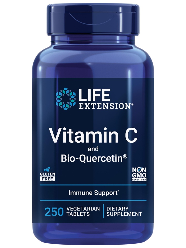 Extensión de vida Super Omega-3 Fish Oil, sésamo &amp; Olive Extract with Vitamin C & Bio-Quercetin Phytosome - 240 Softgels &amp; 250 Tablets
