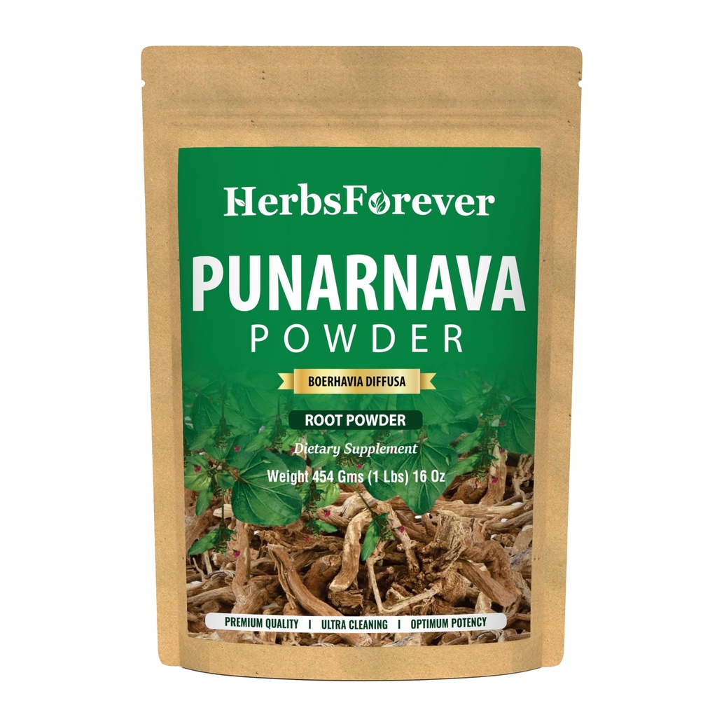 HerbsForever Punarnava Powder ← Boerhaavia Diffusa  Ayurvedic Herbal Supplement ← Soporta Bienestar general ← Non-GMO, Vegan ← 454 GMS