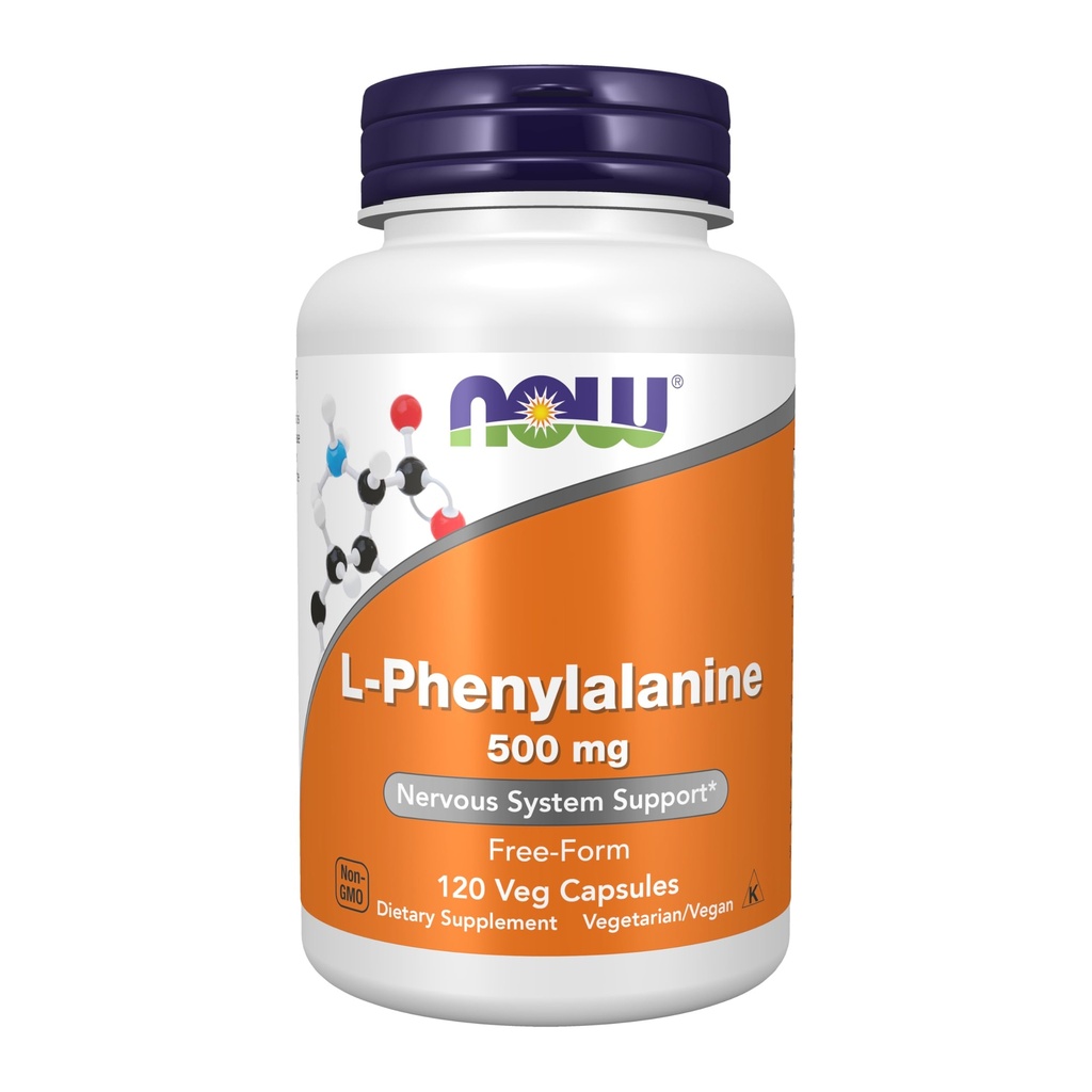 AHORA Suplementos de alimentos, L-Phenylalanine 500 mg, Nervous System Support*, Amino Acid, 120 Veg Capsules