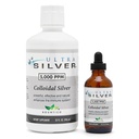 Ultra Silver® Colloidal Silver ← 5,000 PPM, 32 Oz (946mL) tención Suplemento Mineral Silencio True Colloidal Silver - 4 oz Dropper Bottle (Empty) Incluido para dispensar!