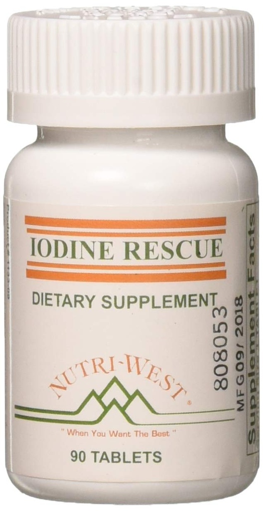 Rescate de yodo 90 Tabletas de Nutri West por Nutri-West