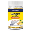 Enzymedica, Ginger &amp; Vitamina B6 Gummies, Support for Occasional Nausea " Indigestion, High Potency, Equivalent to 200 mg Ginger Extract, 60 Count