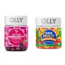 OLLY Gummy Active Immunity+Elderberry 45 Gummies &amp; Kids Multivitamin Gummy Worms 70 Count