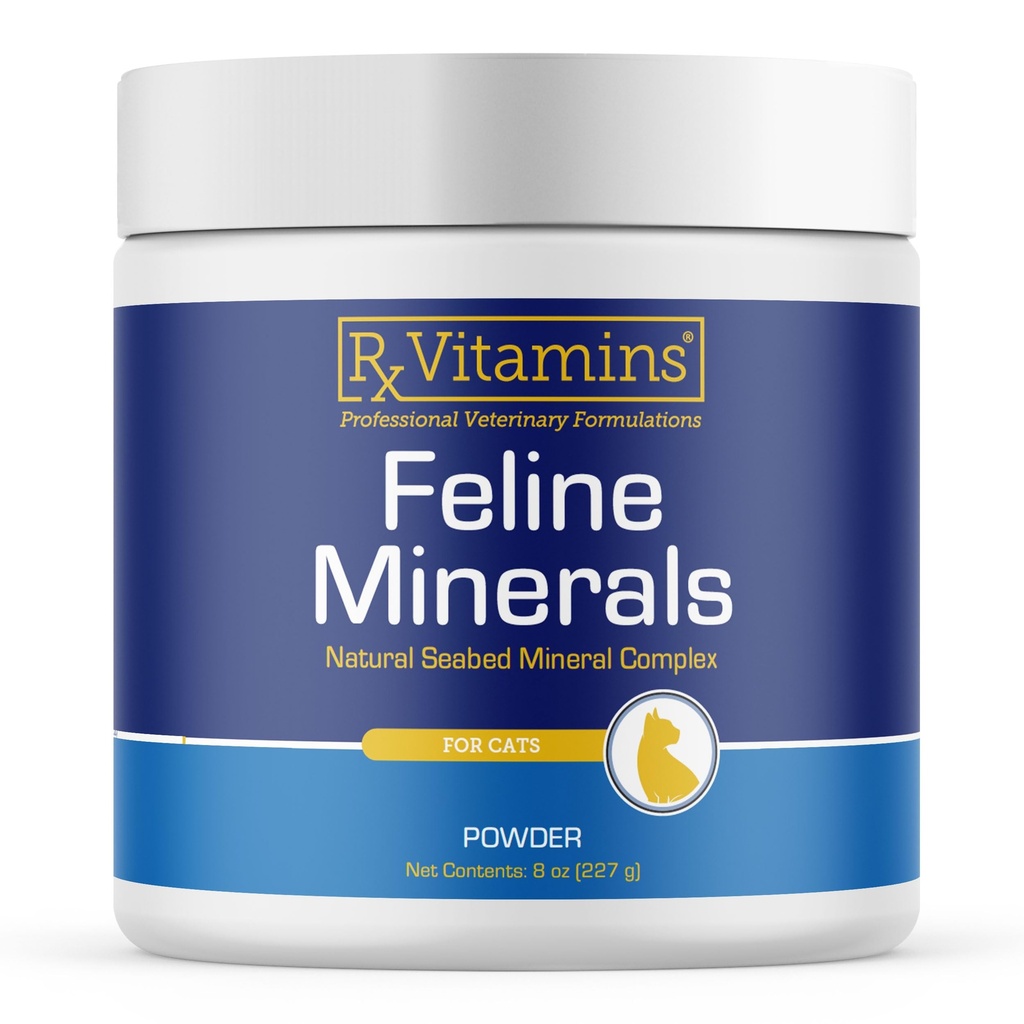 Vitaminas Rx Feline Minerals - Taurina para Cat Heart Health - Calcium for Joint Supplement - Immune Support for Cats with Magnesium & Potassium - Skin and Coat Supplement - 8oz