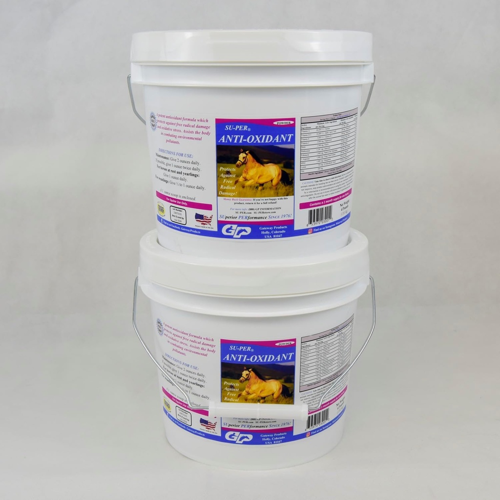 SU-PER Anti-Oxidant Supplement for Horses - Equine Selenium Vitamins & Essential Antioxidant Support - 4 libras, (2 Pack)